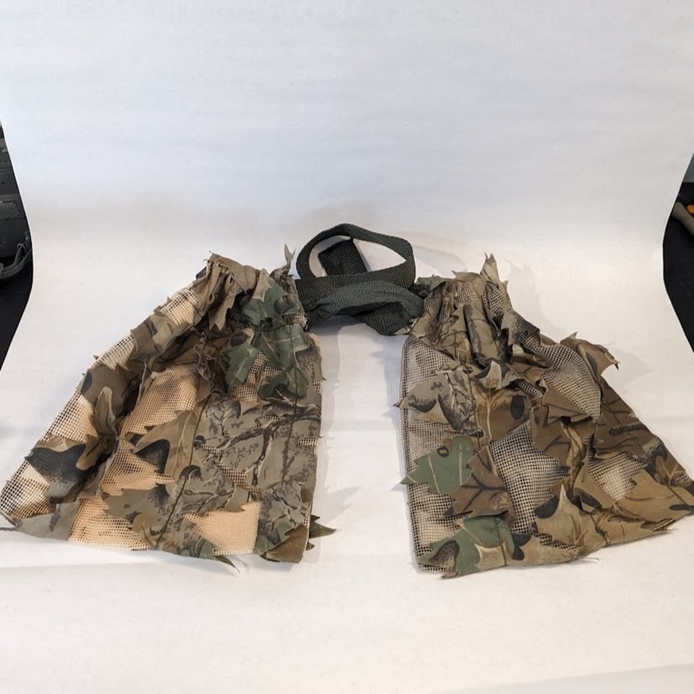 3D Leafy Camo Ghillie Suit Mesh Pouches Adjustable Tactical Hunting Gear Brown